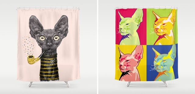 Koi koupelnov zvsy / Cat shower curtains
