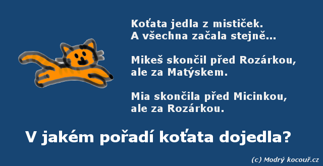 Kvzou 17: V jakm poad koata dojedla?